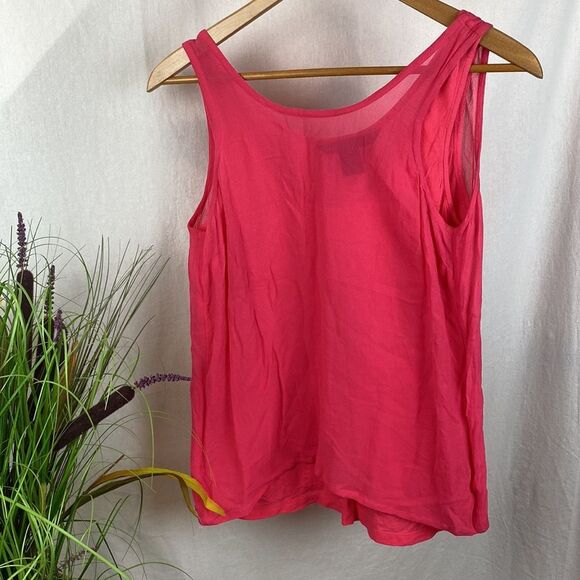 Marc Jacobs Pink Double Layer 100% Silk Tank Top S - Picture 1 of 5